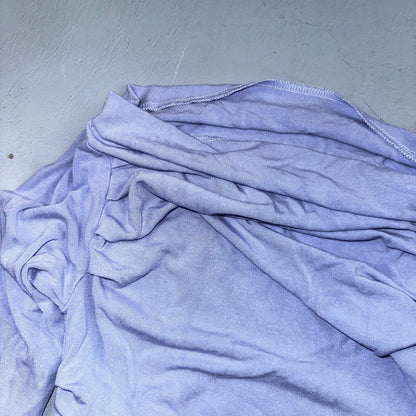 Rayon Blouse Womens S Purple Off Shoulder Crinkle Top Mesh Ruched Y2K