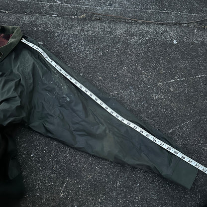 Vintage Woolrich Bomber Jacket Green USA Stained 90s Red Lining USED HEAVY