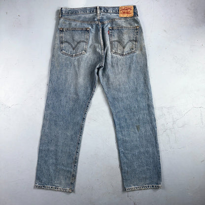 Levis 501 Vintage Y2K 90s XX Straight Leg Jeans Blue Light Wash 36x32 Act 33x30