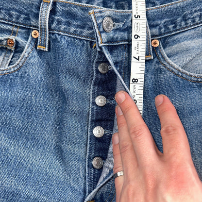Levis 501 Vintage 90s USA XX Straight Leg Jeans Blue Light Wash 34x36 Act 32x30