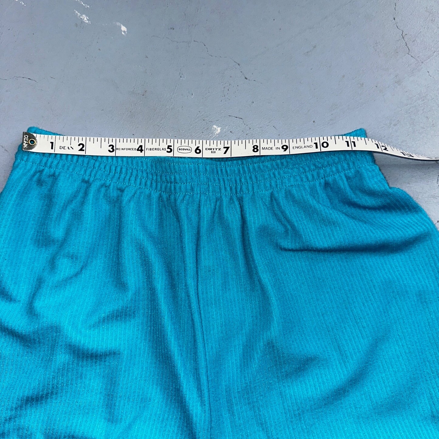 Vintage USA Pants Womens Size M Blue Polyester High Rise Elastic Jogger 1980s 80