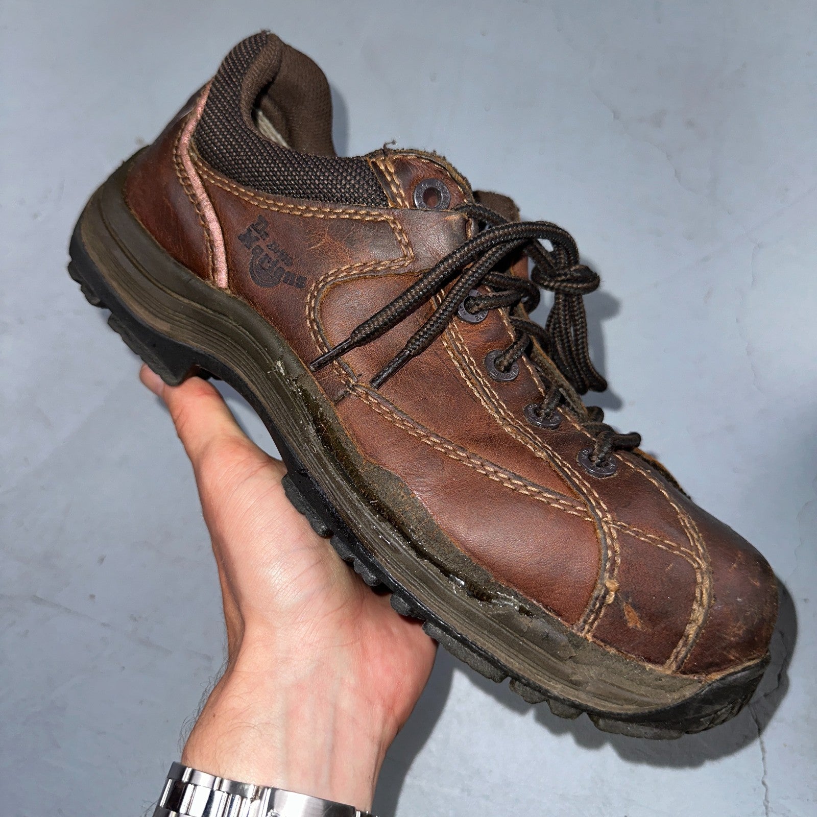 Dr. Martens 10854 Industrial Chunky Brown Leather Mens Shoes Size UK 7 US 8 Doc