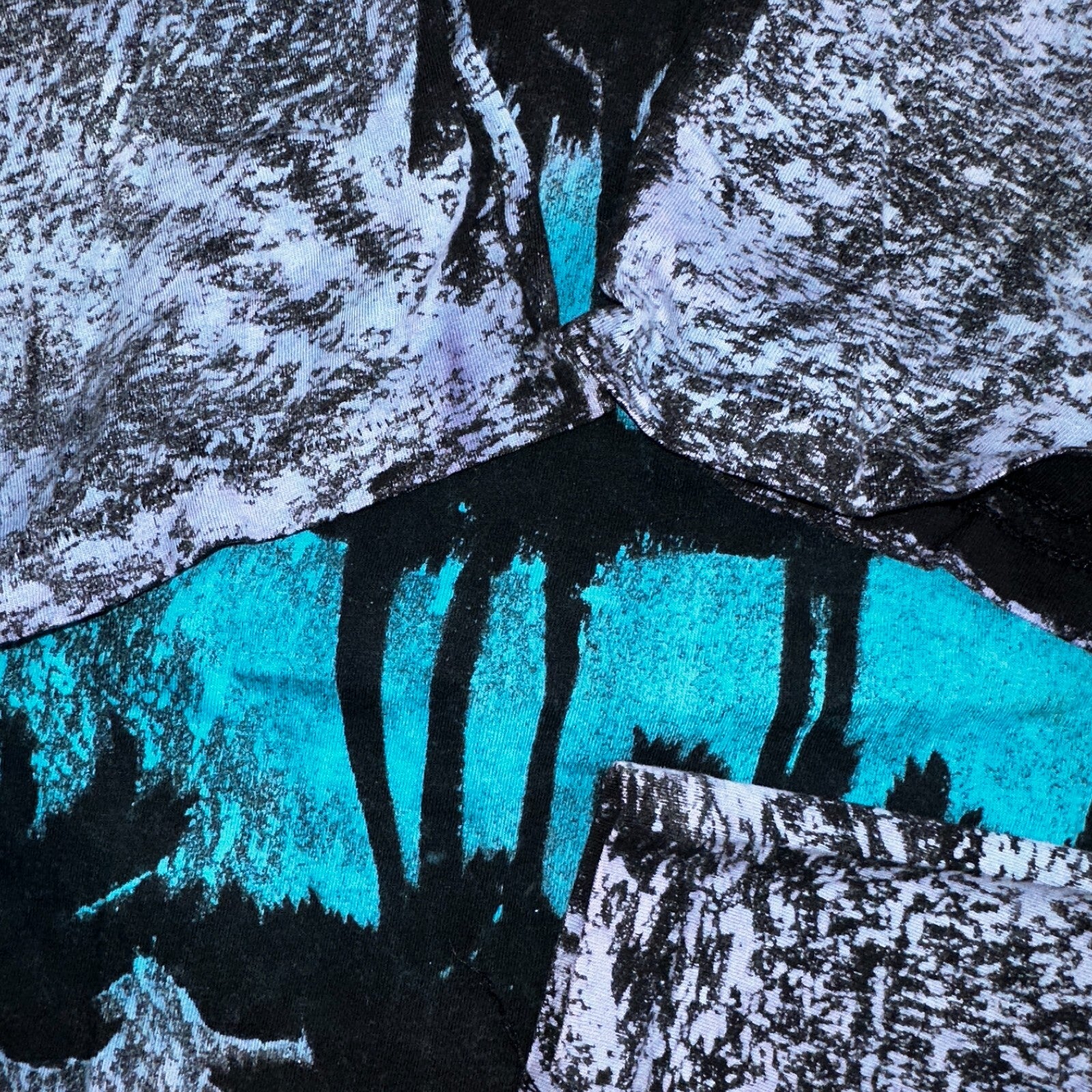 Hawaii AOP Stars 90s VTG T Shirt Hanes Palm Trees Kona Splatter Tye Dye Rare