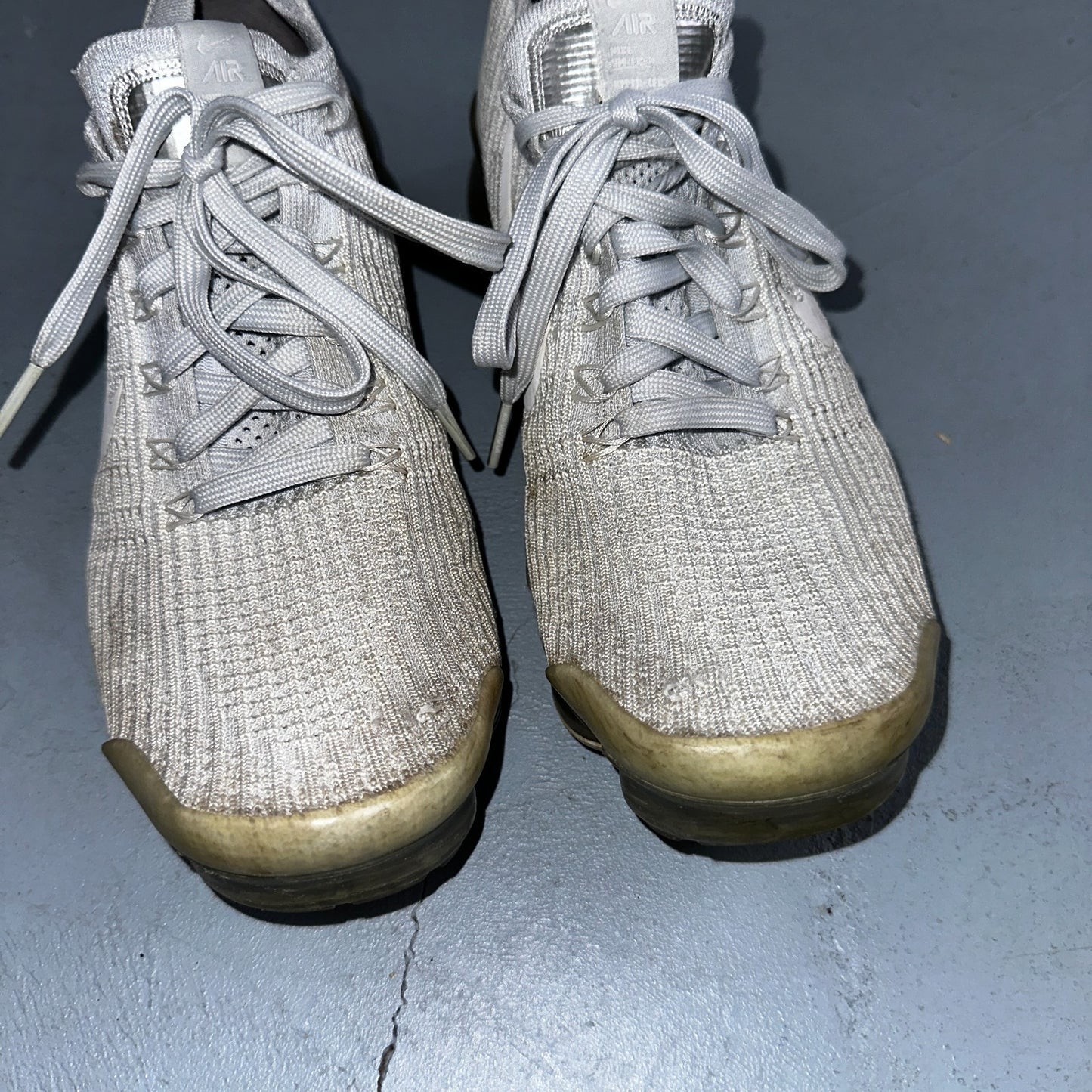 Nike Air VaporMax Flyknit 3 Pure Platinum - Mens Sz 9 - Running White Shoes