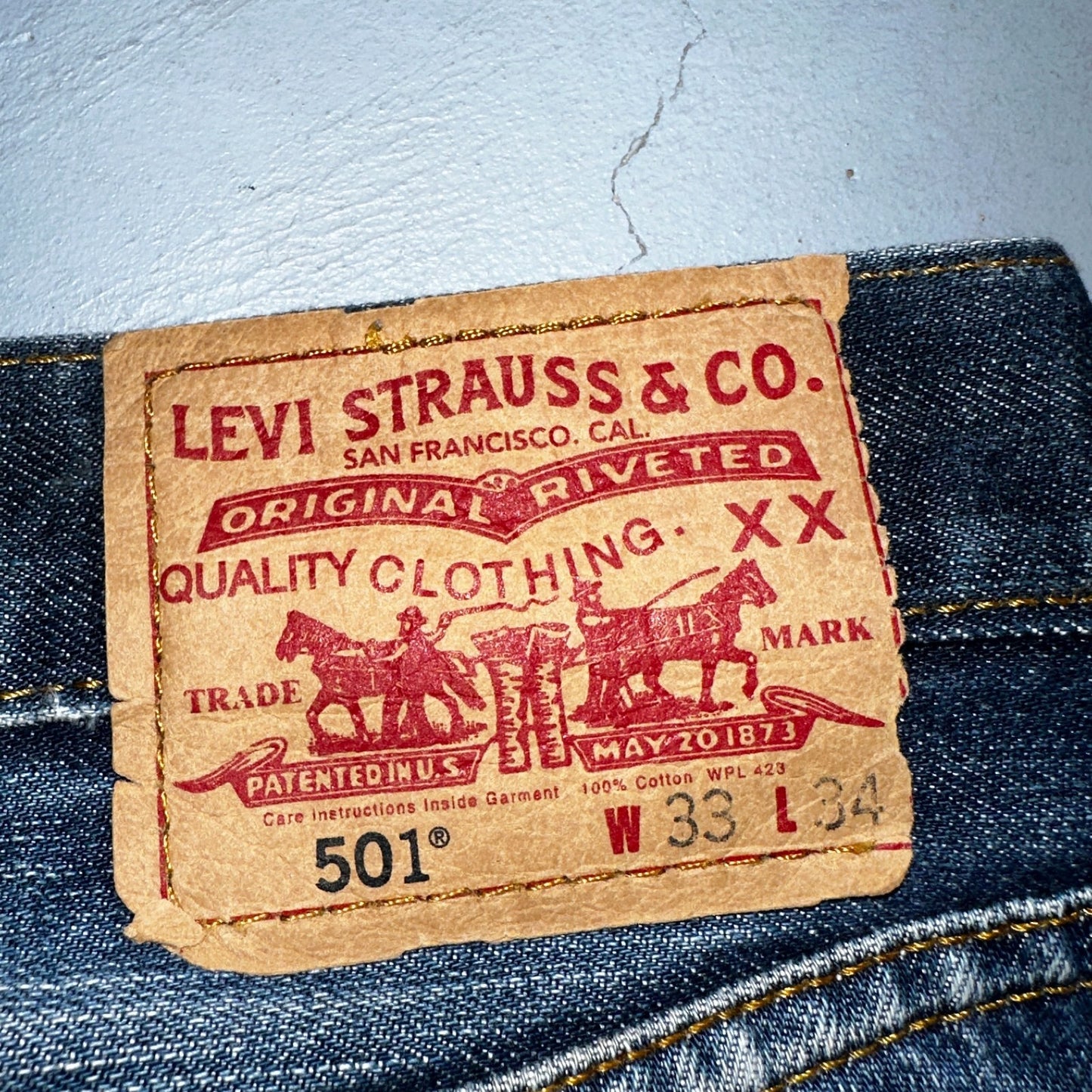 Levis 501 Y2K XX Straight Leg Jeans Blue VTG Med Wash 33x34 Act 31x29