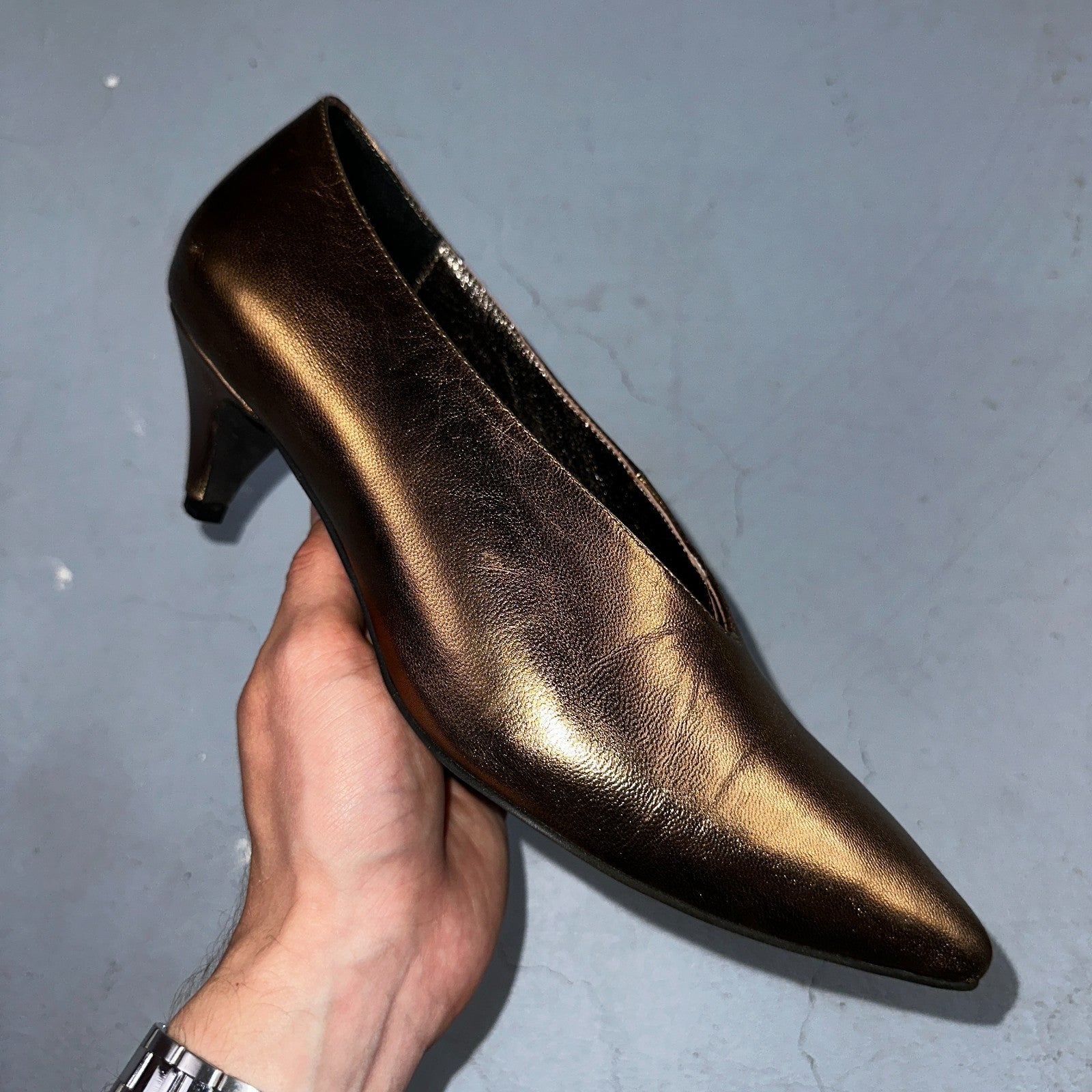 Jeffrey Campbell Women’s 10 Prima Gold Mary Jane Ballet Small Heel Cute