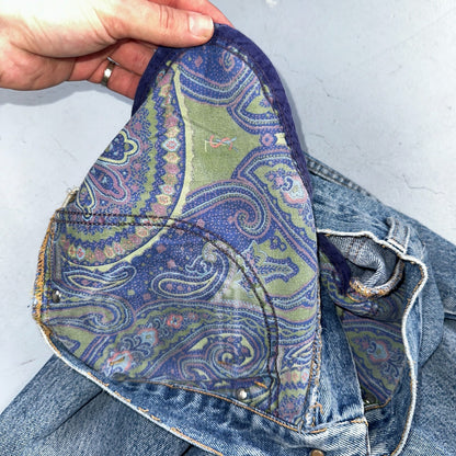 Vintage YSL Yves Saint Laurent Blue Denim Jeans Size 26x31 90s Womens Straight