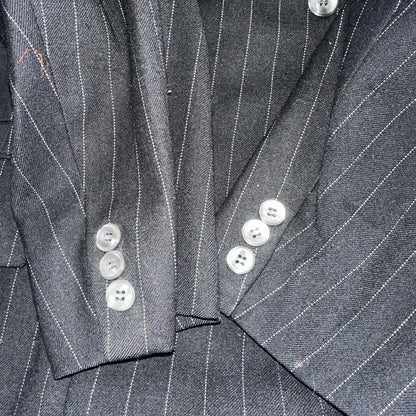 VTG Mens Suit 36 Double Breast 8 Button Jacket Sport Coat Rockabilly 50s Striped