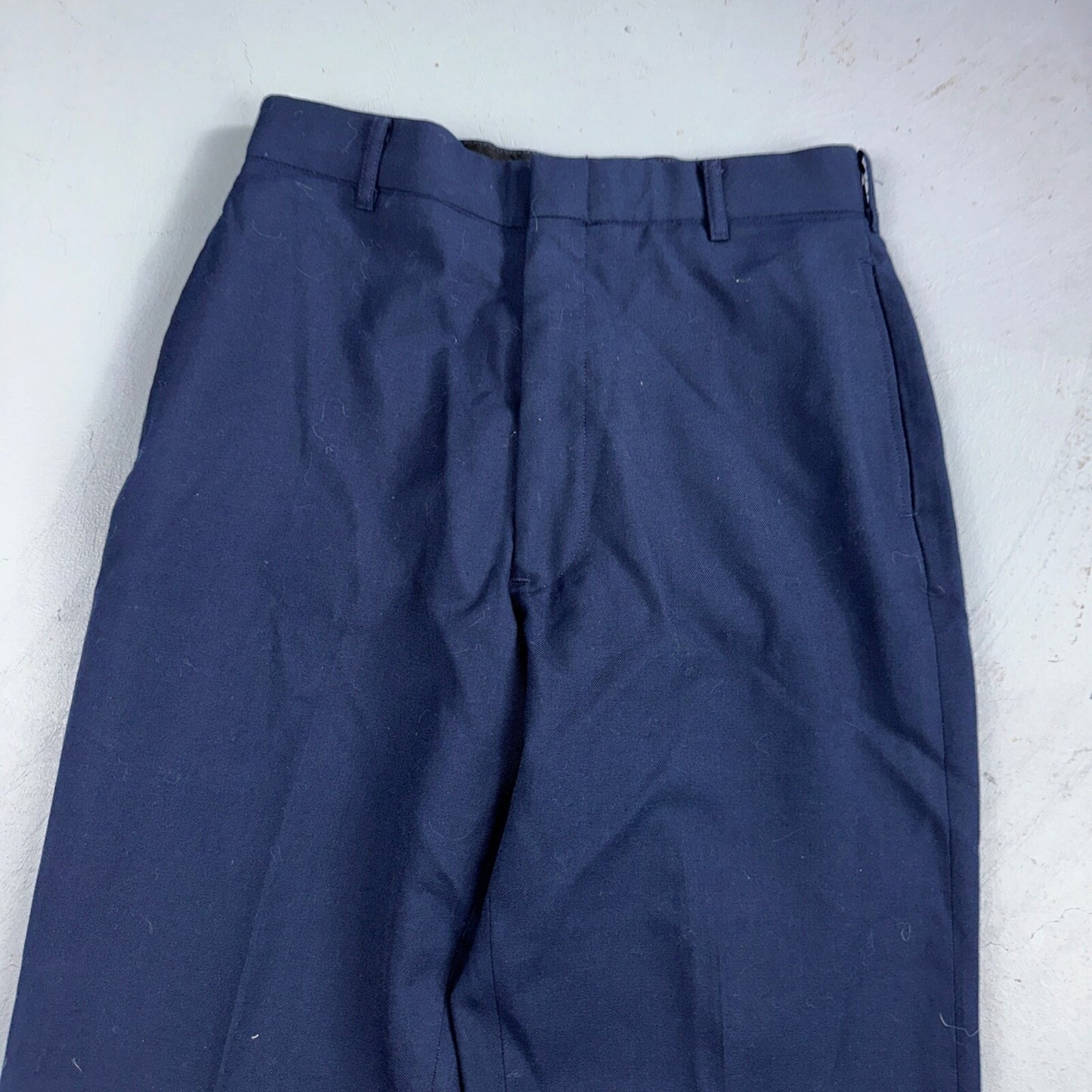 Vintage DPSC Air Force Pants Mens 30R Navy Blue Wool Blend Trouser 28x30 90s