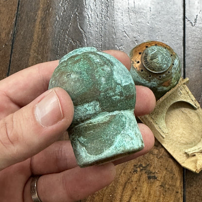 VTG Solid Copper Salt And Pepper Shaker Set Salt Lake City Utah Coins RARE