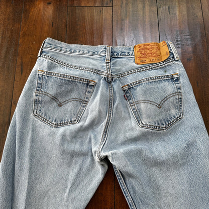 VTG 90s Levis 501 Button Fly 34x36 USA Tag Jeans Straight Wash Blue XX Act 30x32