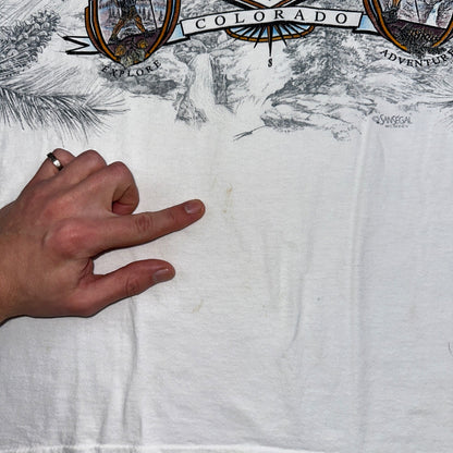 Pikes Peak Colorado Travel Anvil 90s VTG T Shirt Single Stitch Trees Explore