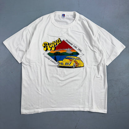 Diamond Lake Rogues Hot Rod VTG T Shirt USA Russell Athletic Cars Kampout Art Te