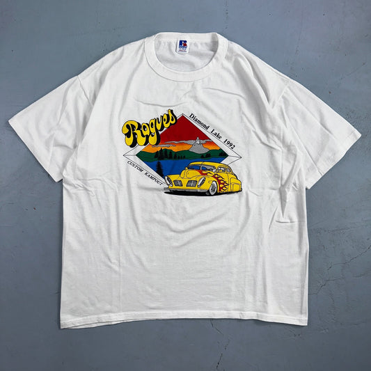 Diamond Lake Rogues Hot Rod VTG T Shirt USA Russell Athletic Cars Kampout Art Te