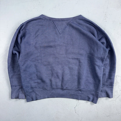 VTG Double V Sweatshirt 40s 50s 1940s Faded Blue Crewneck Boxy Rockabilly 1950s