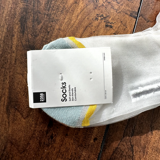 See Through Nylon Novelty Crowns Crew Socks European Fashion Women's Medium