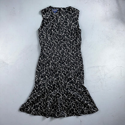 Pendleton Women's Size 6 Silk Blend Sleeveless Black White Fit N Flare Dress