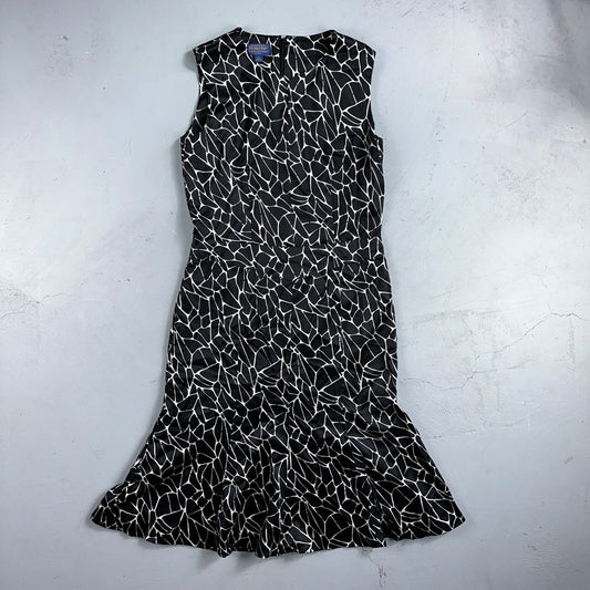 Pendleton Women's Size 6 Silk Blend Sleeveless Black White Fit N Flare Dress