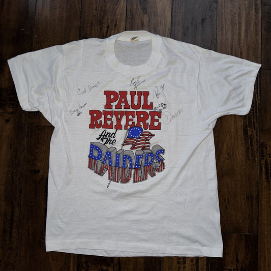 Paul Revere Raiders USA Vintage T Shirt 80s Screen Stars Autograph Confederate