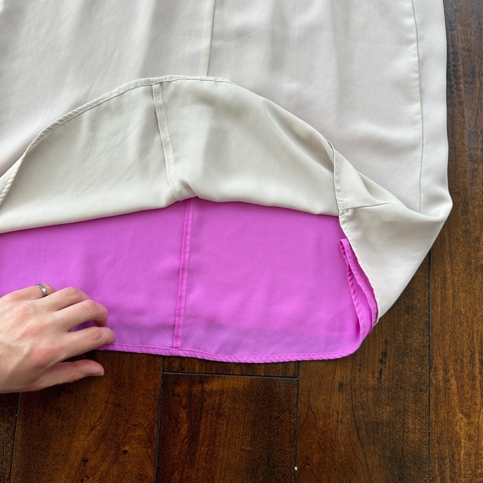 Reversible Womens Simple Beige Purple Dressy Tank Size M Cute Sexy Summer Vibe