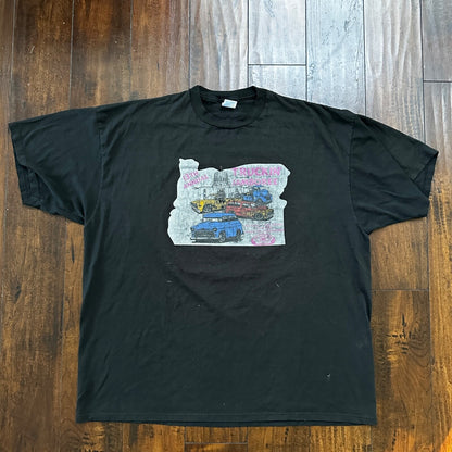 VTG T Shirt Classic Cars Driving Old Nascar Antique Salem Oregon 3XL PDX