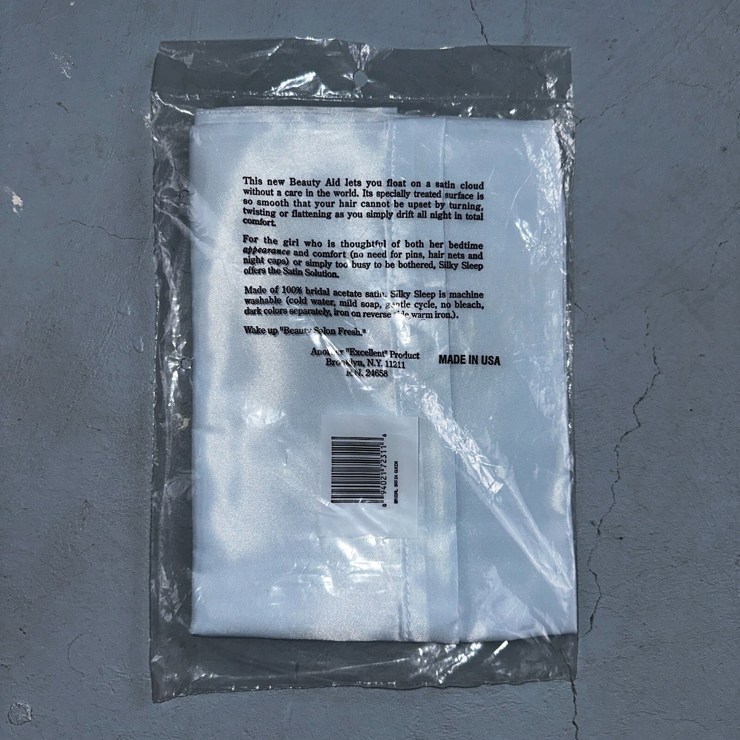 Vintage Silky Sleep Bridal Satin Blue Pillow Case Queen Sz 21x31 Bedding USA