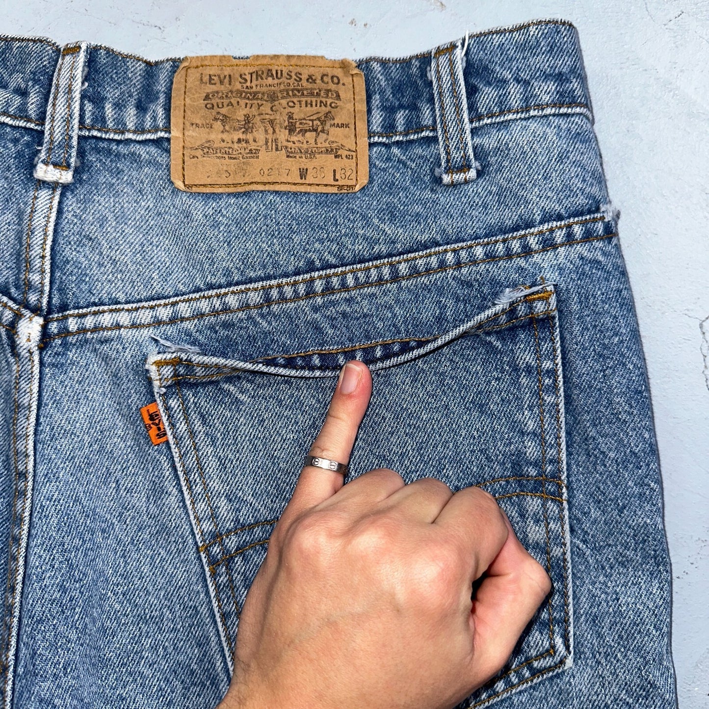 Levis 517 VTG 70s 80s 20517 Bootcut Blue Jeans Size 36x32 USA Orange Tab 33x30