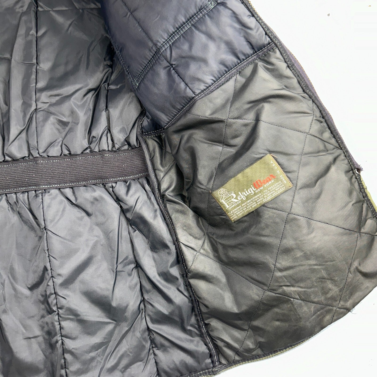 Vintage 1960s Green Parka Puffer Jacket Coat Men's L USA Refrigiwear Ski 60s