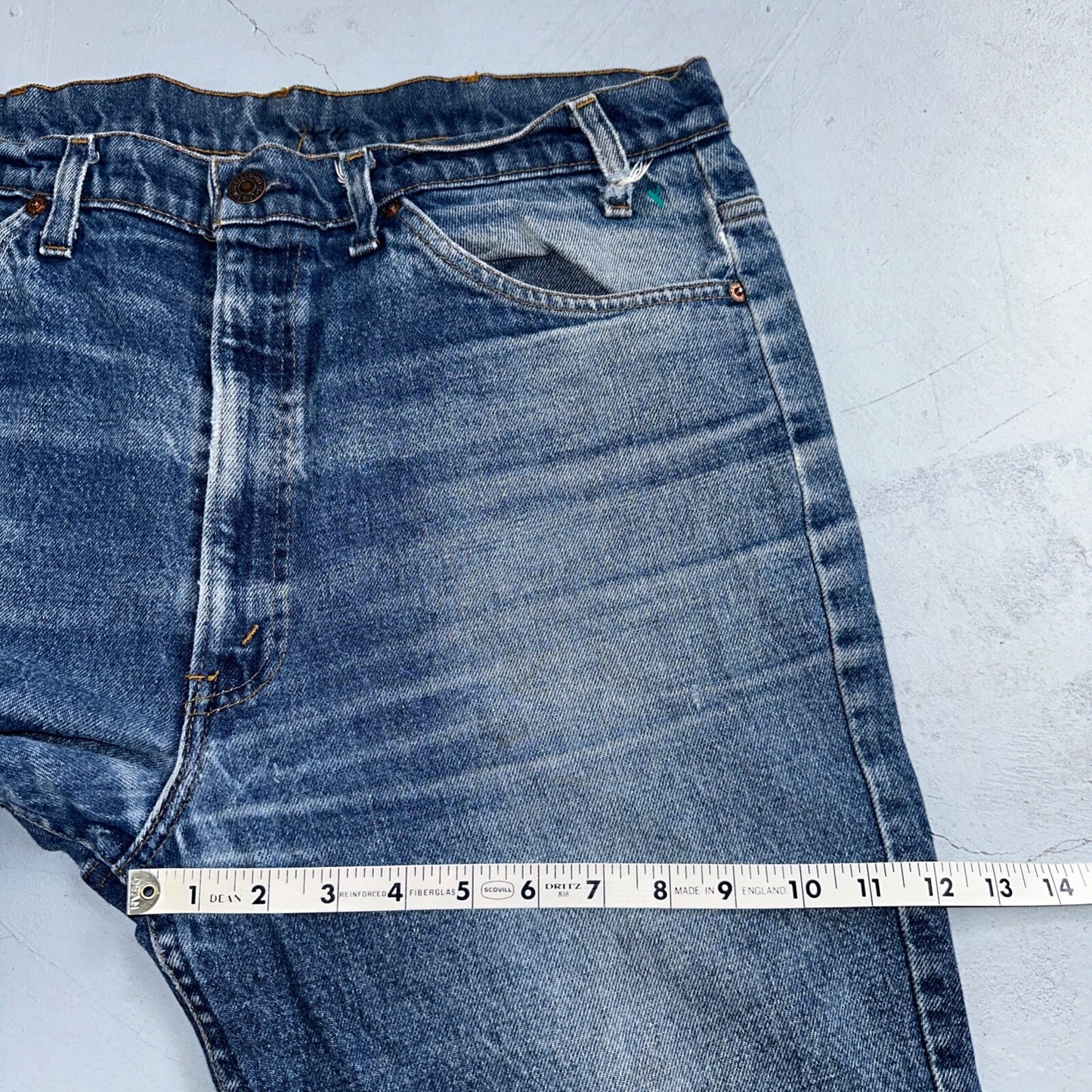 Levis 517 Vintage 80s USA Orange Tab Bootcut Flare Blue Worn Jeans Act 34x29