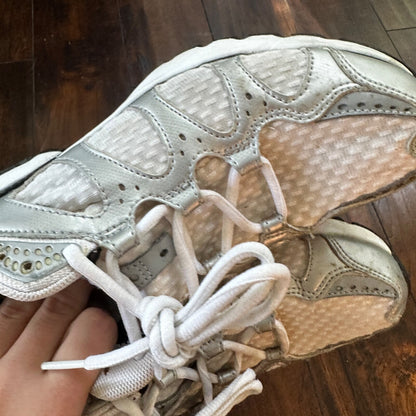 VTG Nike Air Max Womens Athletic Shoes 308677 101 Silver Black White 9.5 Y2K