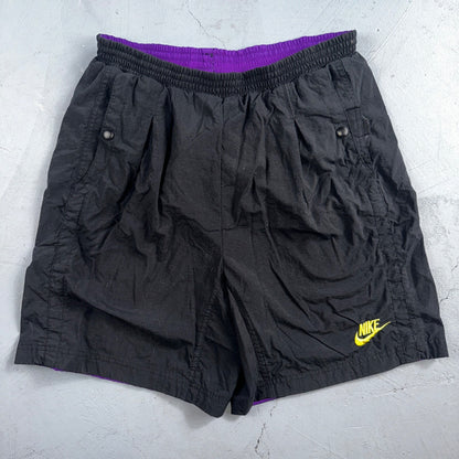 Nike ACG VTG Swim Trunk Mens M Black Cargo Pocket Outdoor Hiking Elastic 90s