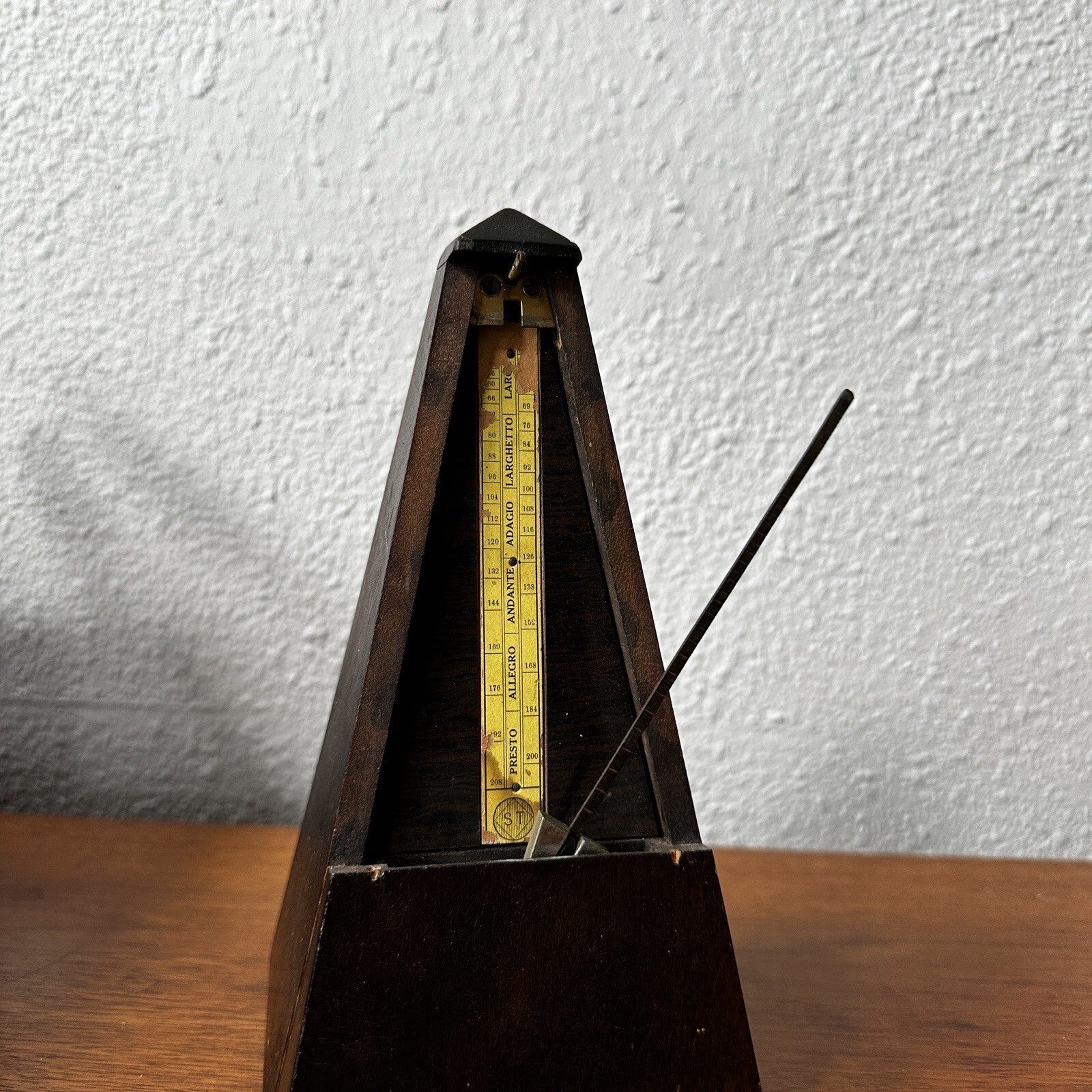 Hollande Angleterre Improved Maelzel Metronome Windup Wood Vtg Antique Paris
