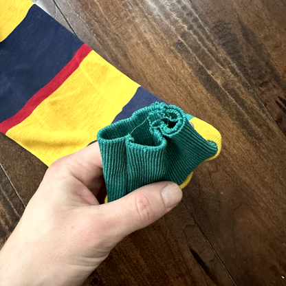 Vintage Long Sleeve Grunge Stripe Polo Shirt M 90s Kurt Cobain Grunge 90s