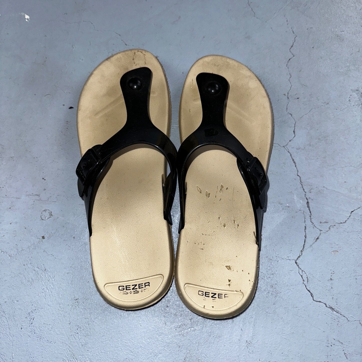 Gezer Slip On Sandals Open Toe Slide Womens 39EU Black Simple Y2K VTG Style