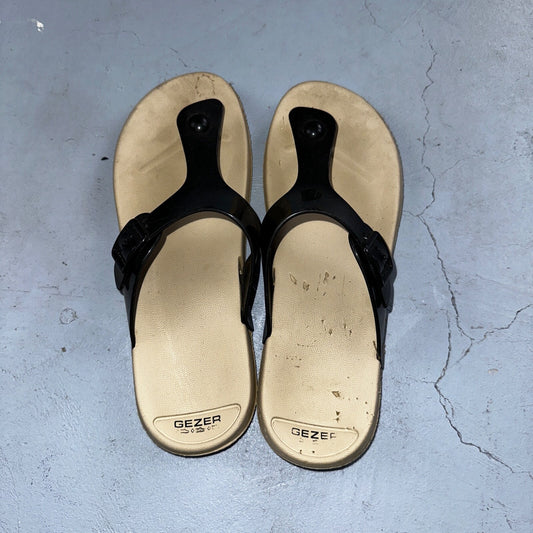 Gezer Slip On Sandals Open Toe Slide Womens 39EU Black Simple Y2K VTG Style