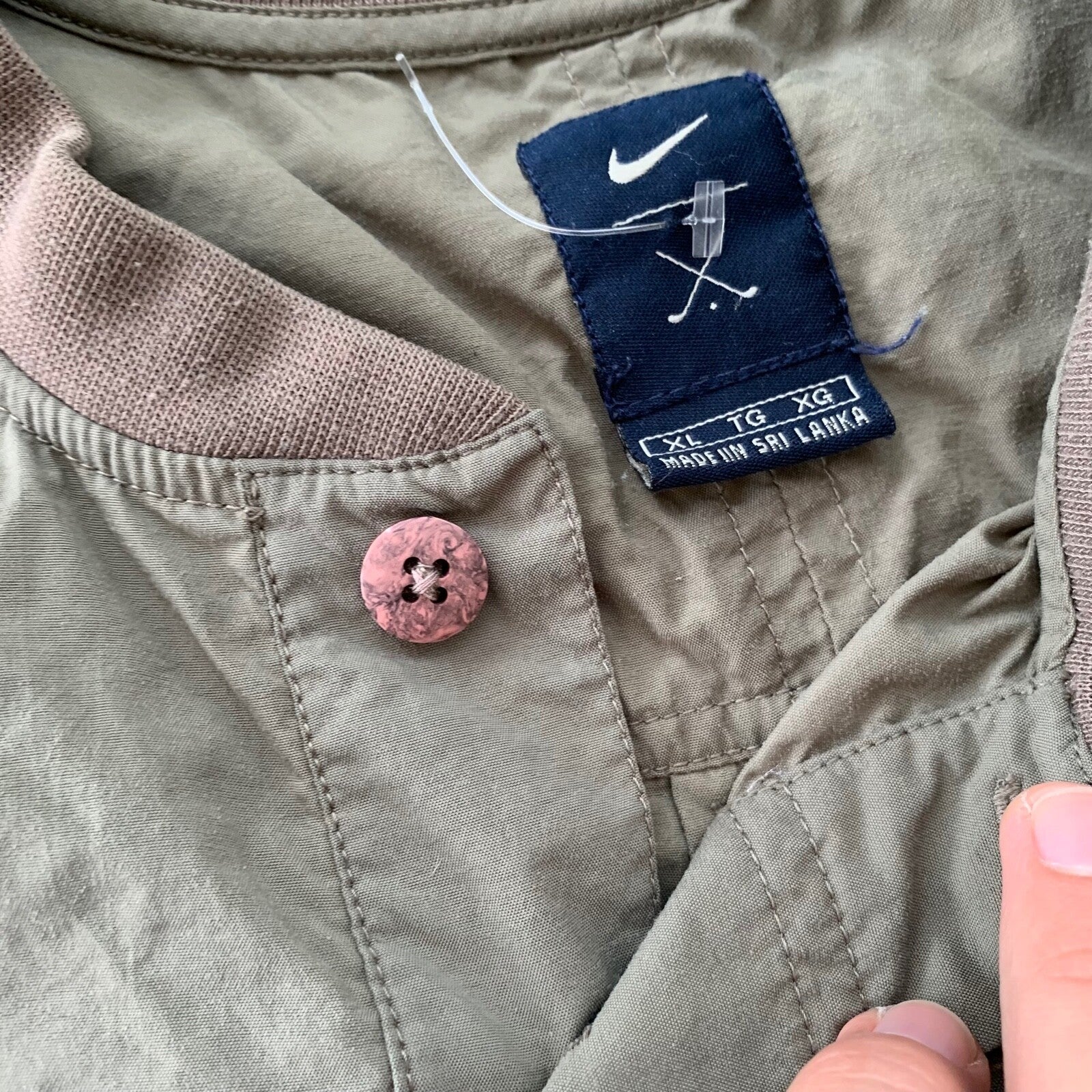 Nike Thunder Tan Golf Jacket Retail Vintage Nylon Pullover Windbreaker Y2K  1