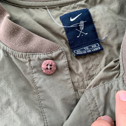 Nike Thunder Tan Golf Jacket Retail Vintage Nylon Pullover Windbreaker Y2K  1