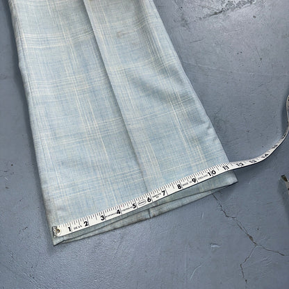 VTG Mens 3 PC Suit 44 Jacket Coat Pants Vest Plaid Rockabilly 70s Stained