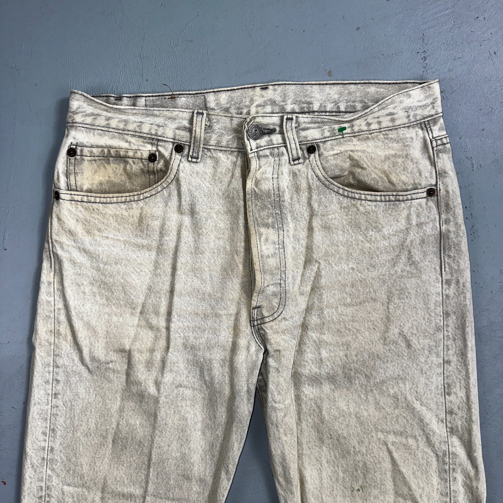 Levis 501 Vintage 90s USA XX Straight Leg Jeans 31x30 Gray Light Wash Act 31x29