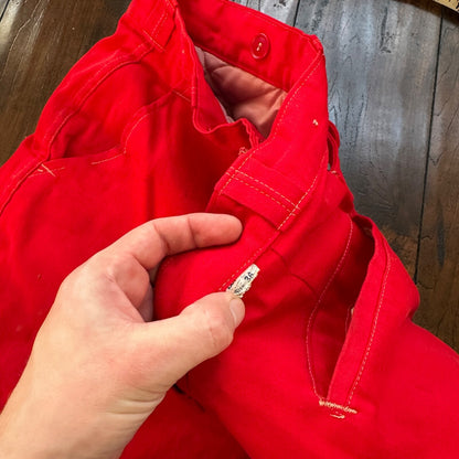 VTG Buckleback Red Layer Pants Mens Red Quilted Rockabilly 60s 70s Winter