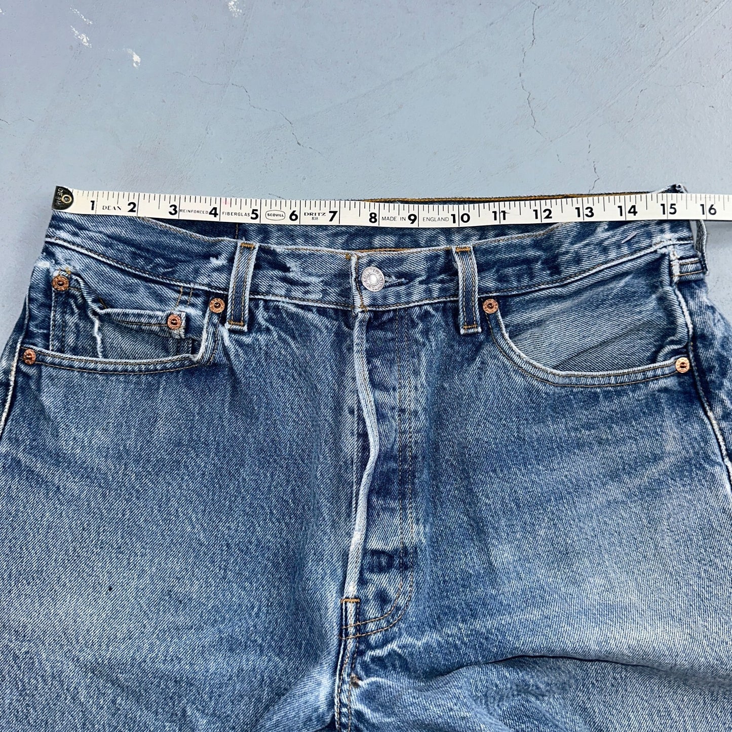 Levis 501 Vintage 90s USA XX Straight Leg Jeans Blue Med Wash 34x38 Act 31x33