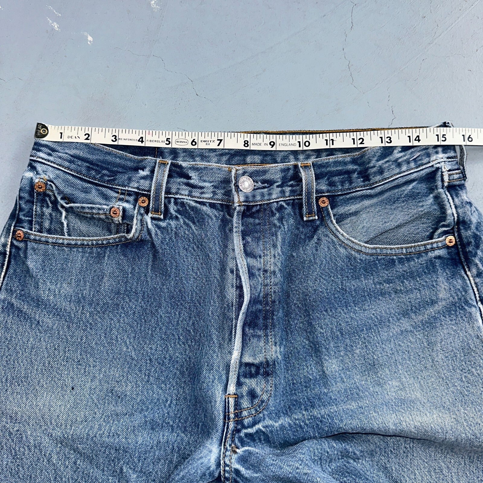 Levis 501 Vintage 90s USA XX Straight Leg Jeans Blue Med Wash 34x38 Act 31x33