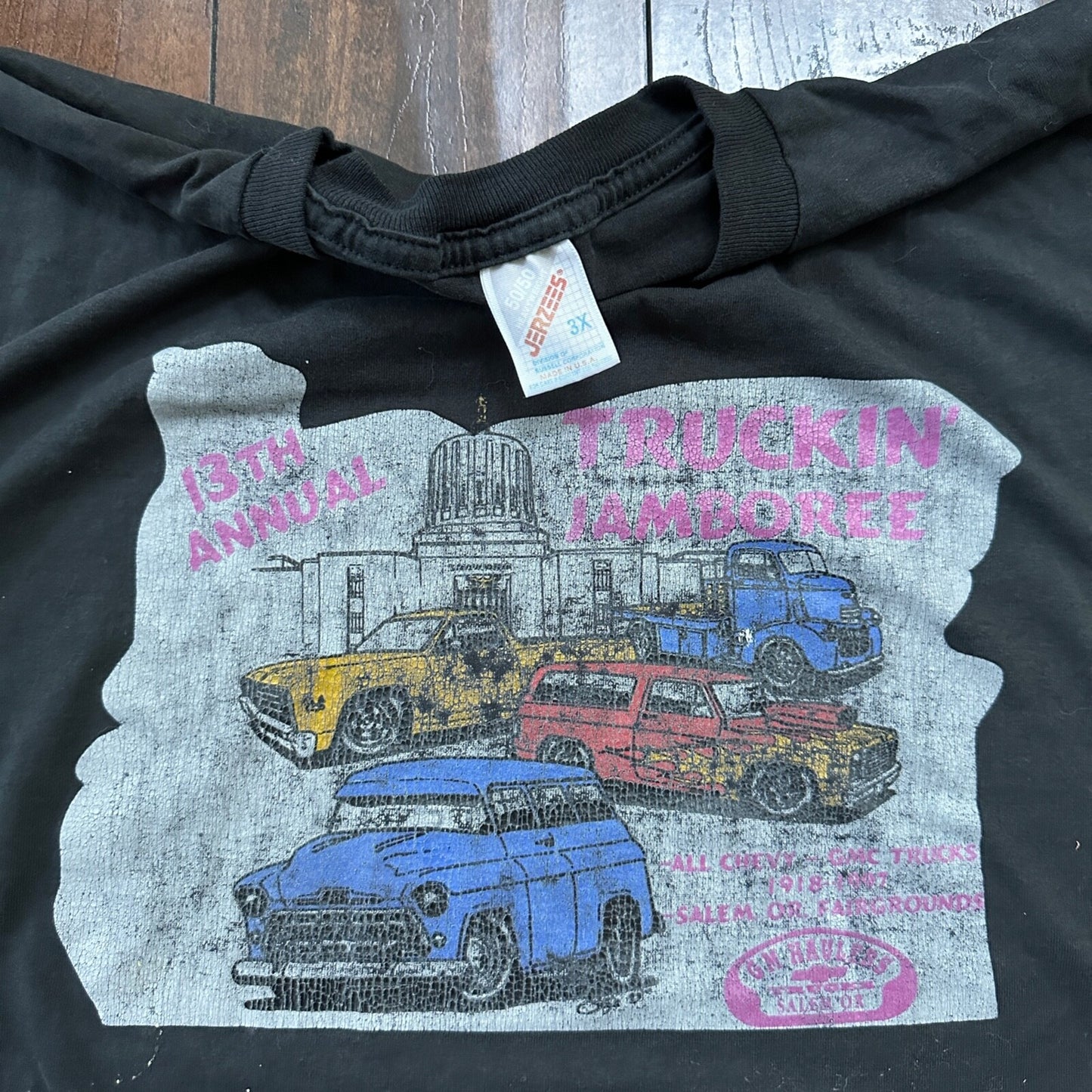 VTG T Shirt Classic Cars Driving Old Nascar Antique Salem Oregon 3XL PDX