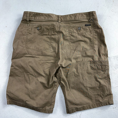 Prana Shorts Men 34 Brown Brown Organic Cotton Stretch Lightweight Casual 9"