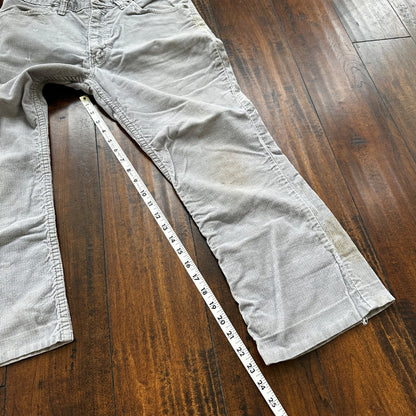 VTG 60s Wrangler USA Grey Corduroy Pants 34S 70s 33x23 Capri Cut Cowboy RARE