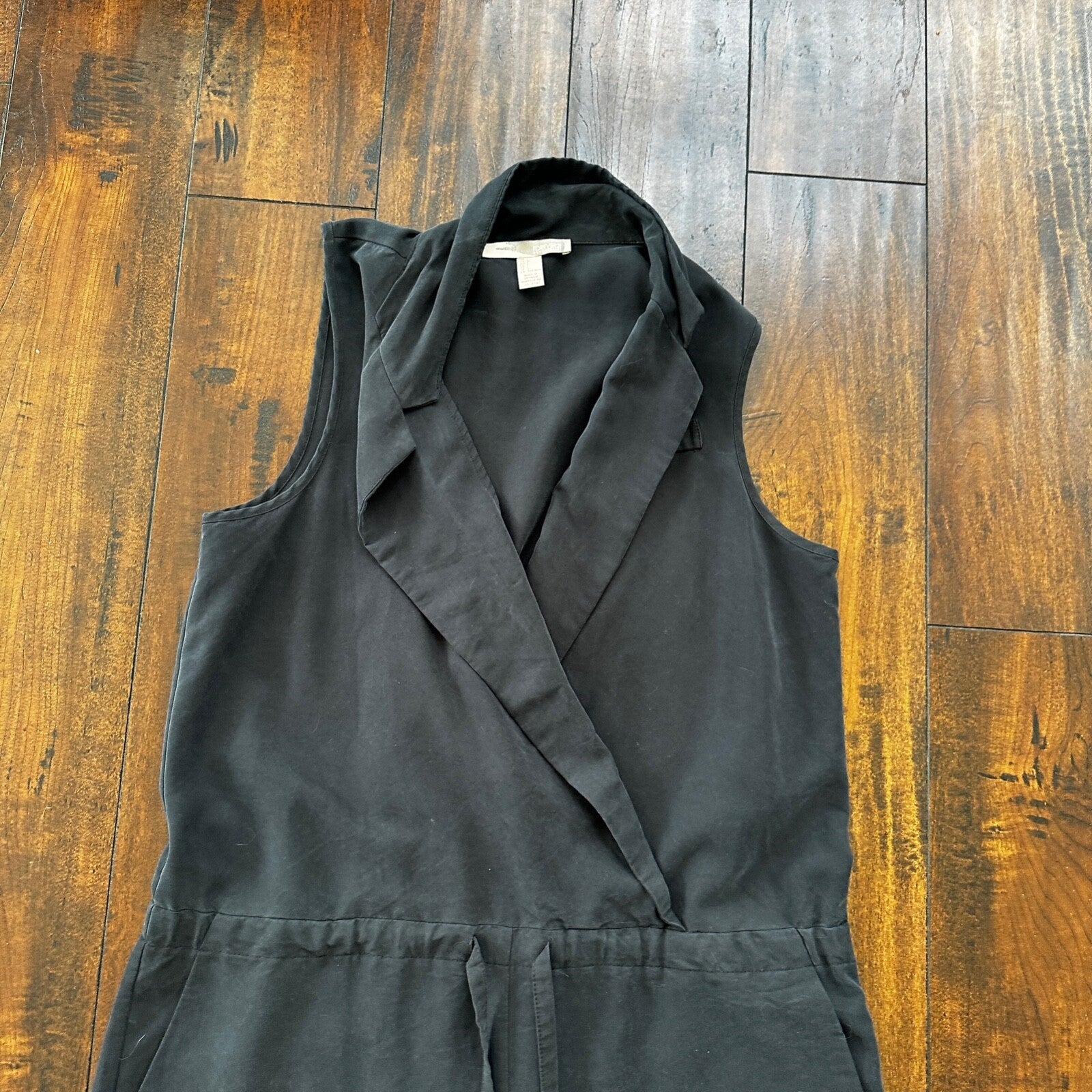 Forever 21 Simple Basic Pattern Romper In White Size L Charcoal Grey/Black