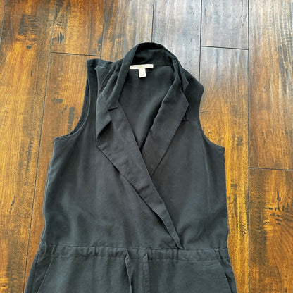 Forever 21 Simple Basic Pattern Romper In White Size L Charcoal Grey/Black