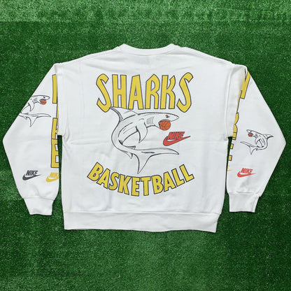 Nike Vintage Sweatshirt Mens T Shirt Sharks Crewneck AOP Basketball Jordan RARE