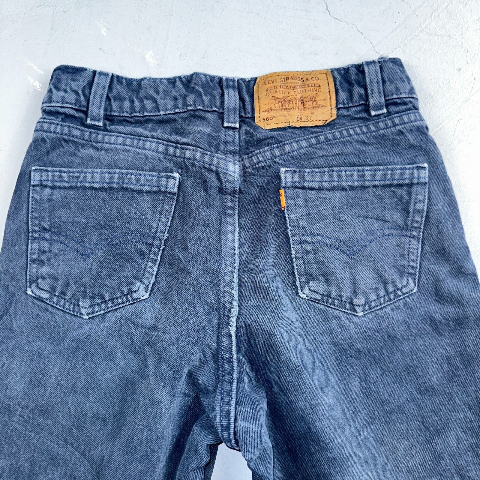 Levis 560 VTG Jeans Womens 14 Blue Wash Loose Straight Orange Tab Denim 25x26