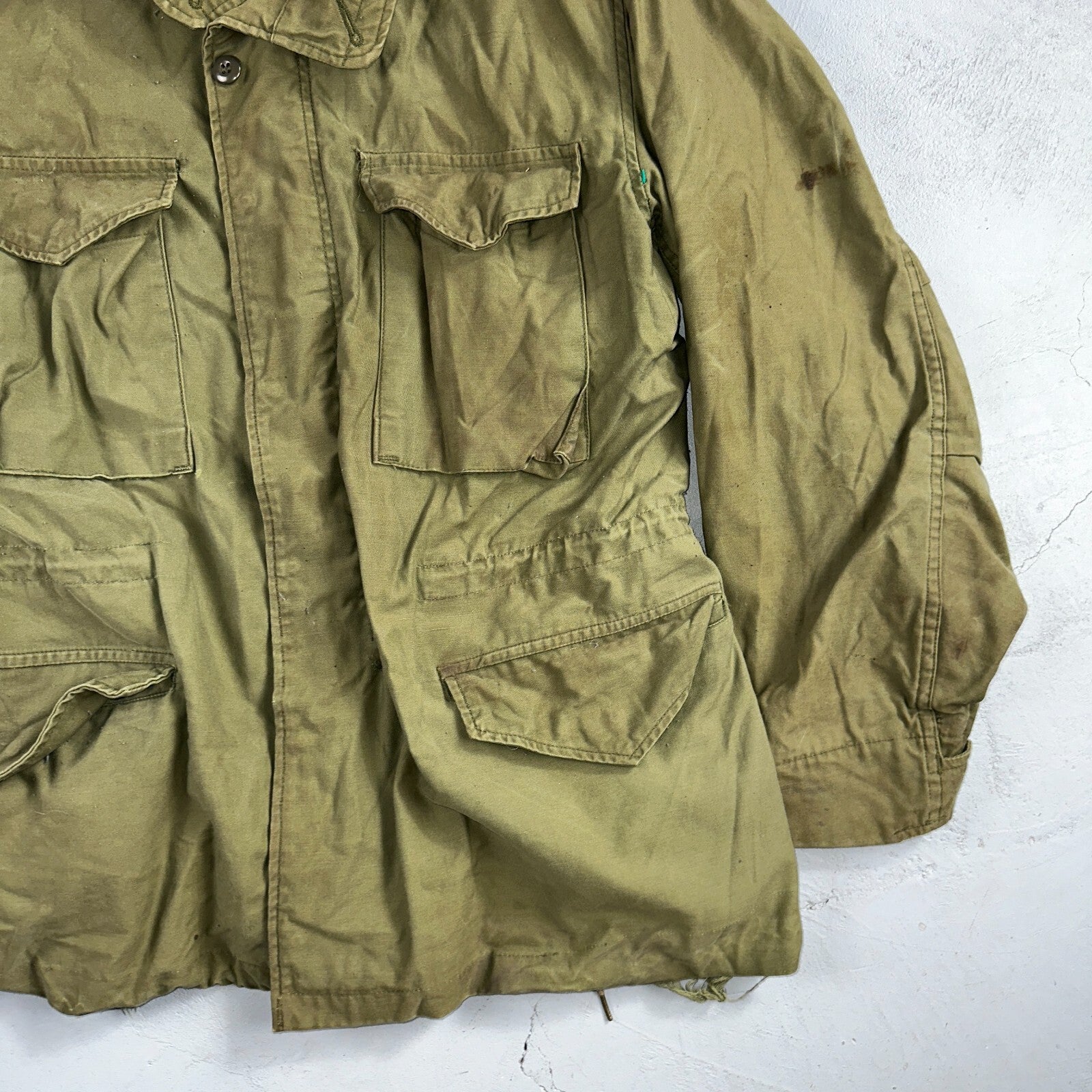 VTG US ARMY M-65 Field Jacket Coat Cold Weather Mans OG-107 Vietnam 70s Medium